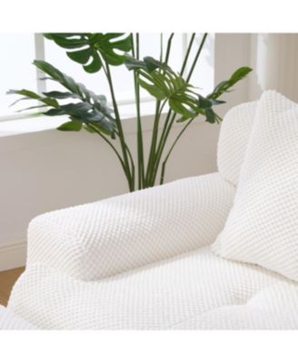 73" Modern Modular Sectional Loveseat, 2 Seater Tufted Cloud Convertible Couch w/ 2 Pillows, Ivory