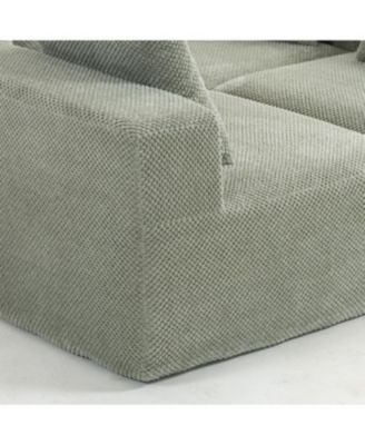 Streamdale Modular Sectional Sofa, Light Green Upholstery, 111"x74"x24