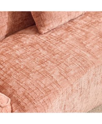  Pink Curved Compressed Sofa, Nordic-style Design for Living Room