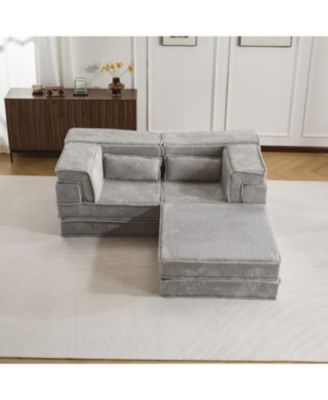 Streamdale Sofa, Convertible Floor Sofa Bed, Modular Sectional, No Assembly, Grey