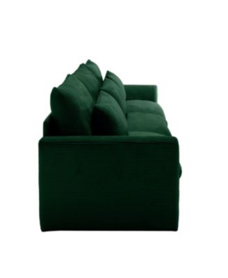 3 Seater Deep Seat Couch for Living Room, Green Corduroy