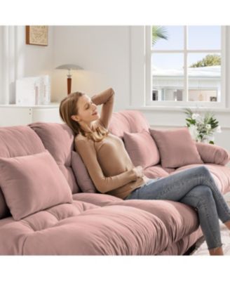 Streamdale 4-Seater Chenille Modular Sectional Sofa Couch for Living Room, Pink