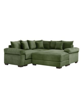 Streamdale Oversized Cloud Modular Sectional Couch with Ottoman, Green