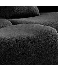 Streamdale L-Shaped 4-Seat Boneless Sofa, Teddy Fabric, No Assembly, Black