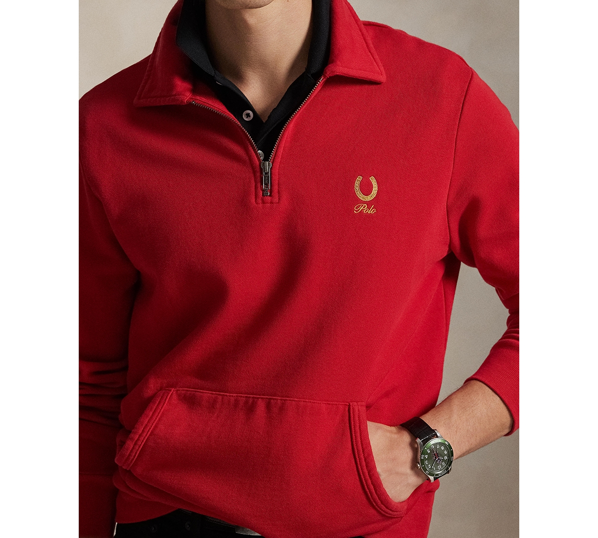Polo Ralph Lauren Men's Long-Sleeve Collared Sweatshirt