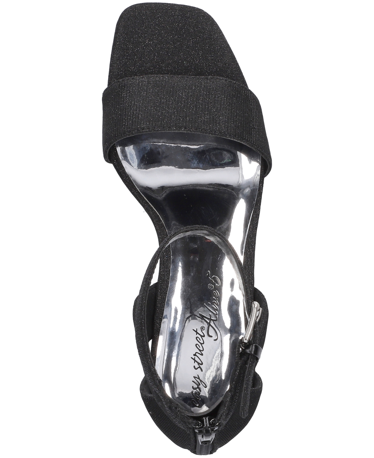 Easy Street Women's Ro Square Toe Heeled Sandals In Black