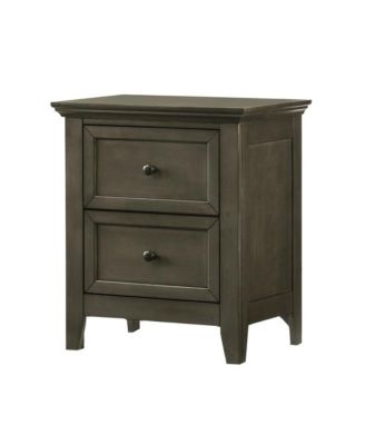 Nightstand, 2 Drawer in Gray