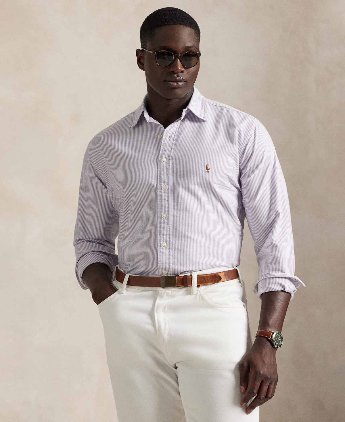 Polo Ralph Lauren Men's Big & Tall Striped Classic Oxford Shirt