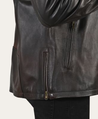 Men's Modern Caf&eacute; Racer Leather Jacket