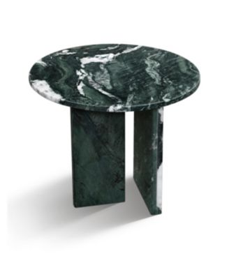 Streamdale Green natural marble coffee table, 17.7" x 15.8