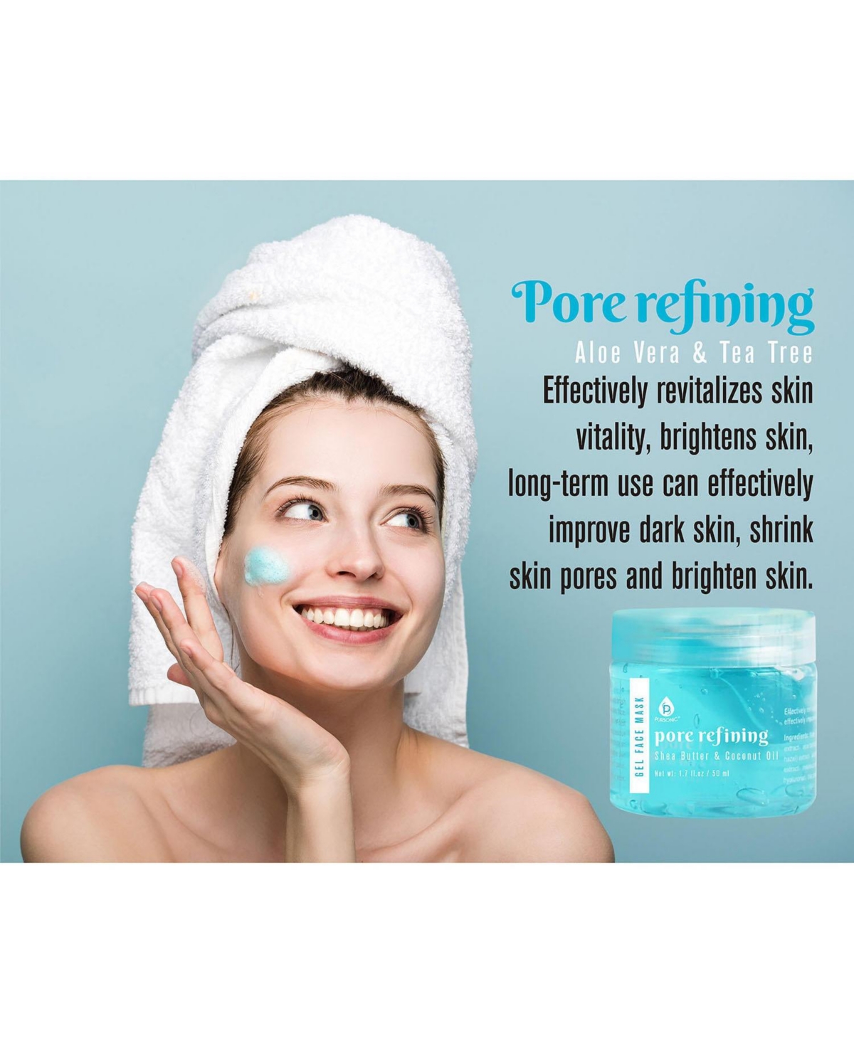 Pursonic 3 Pack Facial Therapy Gel Face Mask With Mask Applicator