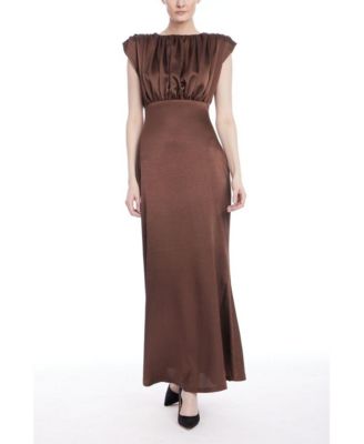 Women's Kelly High Neck Gathered Bodice Gown