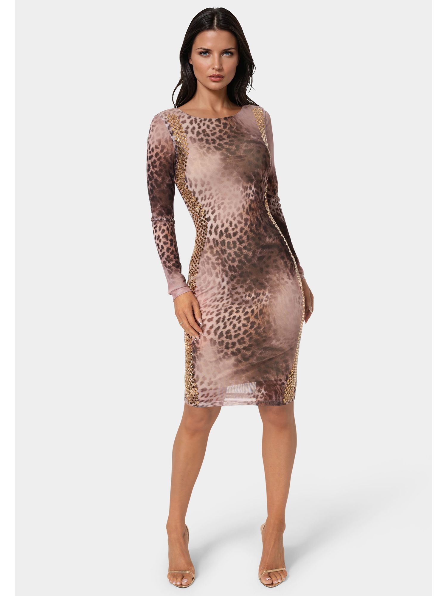Women's BodyCon Embellished Knee Length Dress