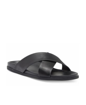 Men's Jake Dress Casual Cross-Strap Leather Slide Sandal