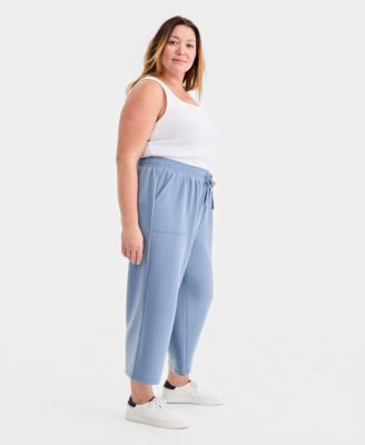 Style & Co Plus Size Lux Soft Cropped Wide Leg Pants