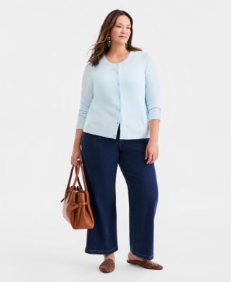 Style & Co Plus Size Button-Front Long-sleeve Cardigan