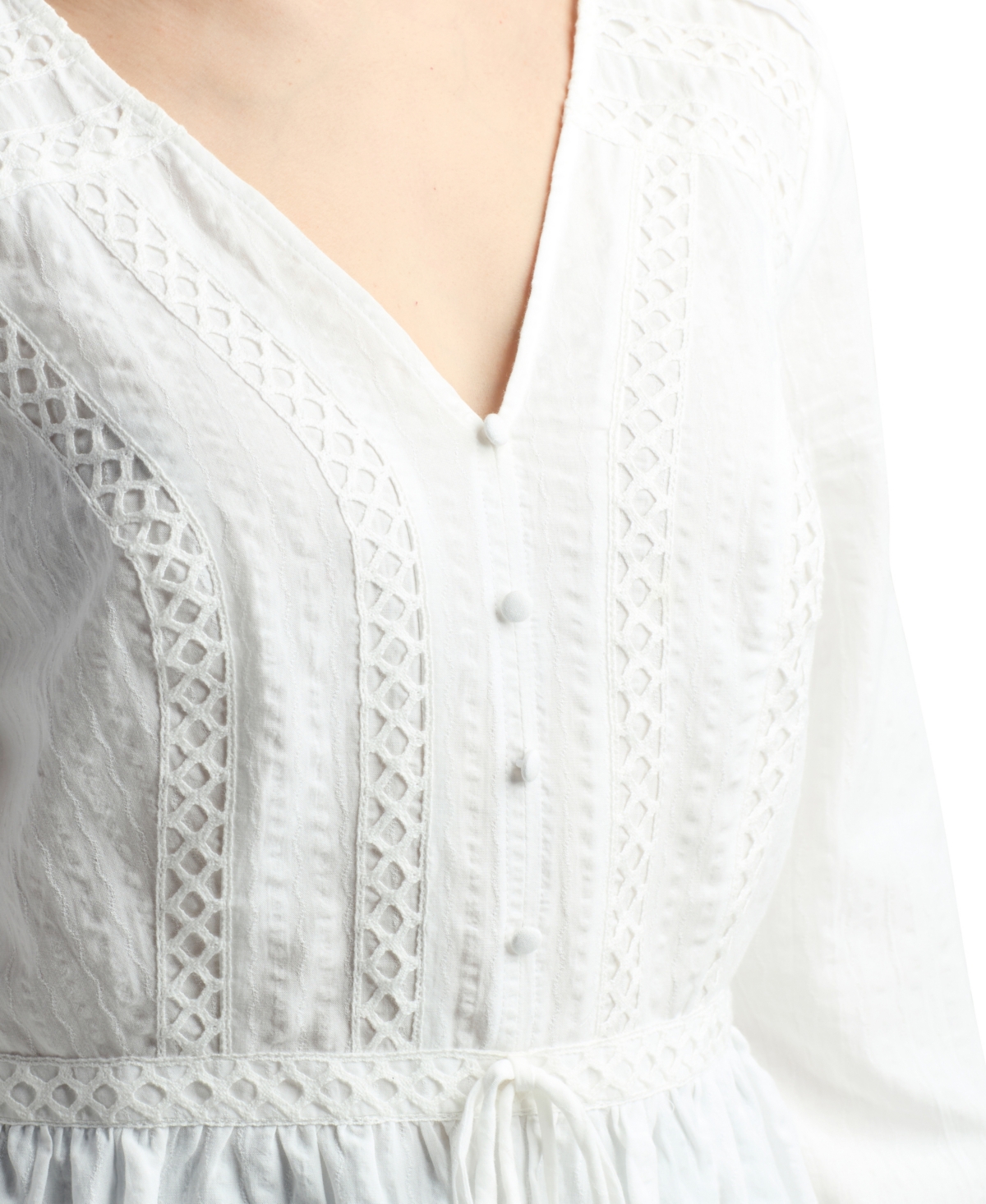 Bcx Women's Solid Dobby Long-Sleeve Top