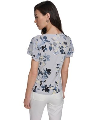Women's Printed V-Neck Top