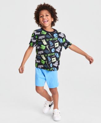 Boys' 4-7 Printed T-Shirt & Shorts  2-Piece Set