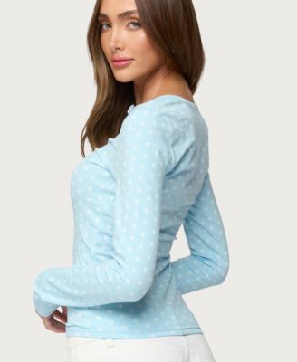 Women's Keana Polka Dot Henley Top