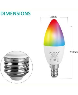 LB4 Smart Wi-Fi A19 Candelabra LED Bulbs, Dimmable, App & Voice Control (2-Pack)