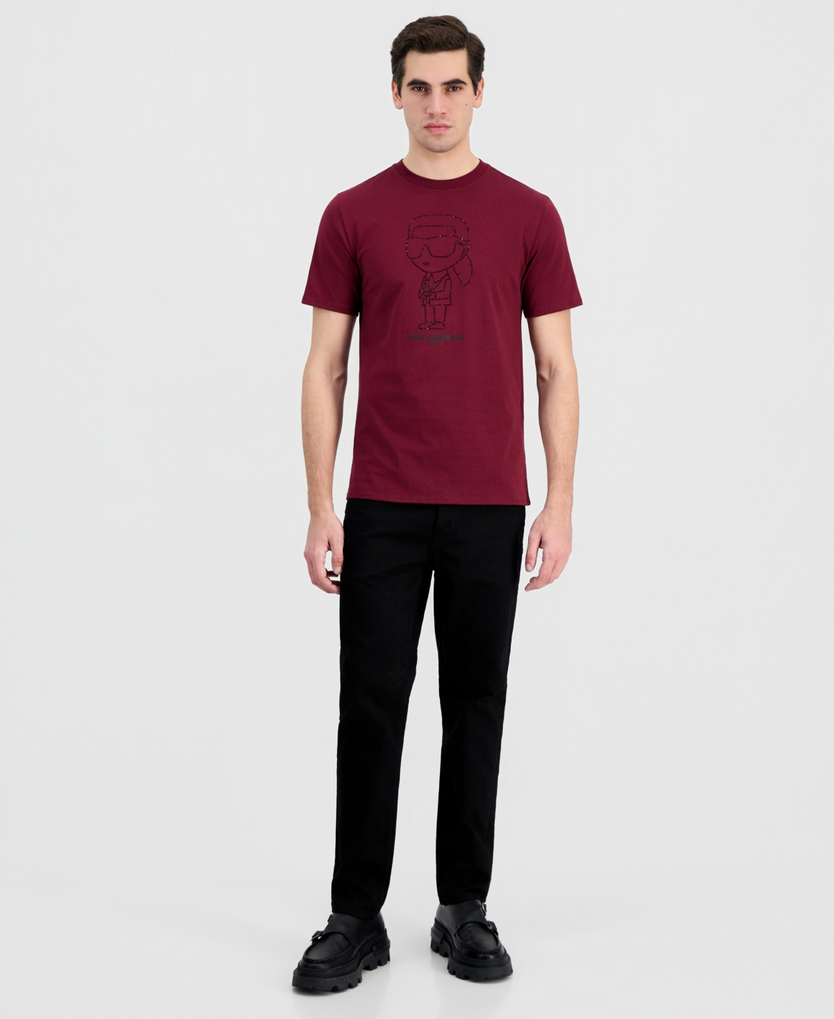 Karl Lagerfeld Paris Men's Rhinestone Outlined Tee