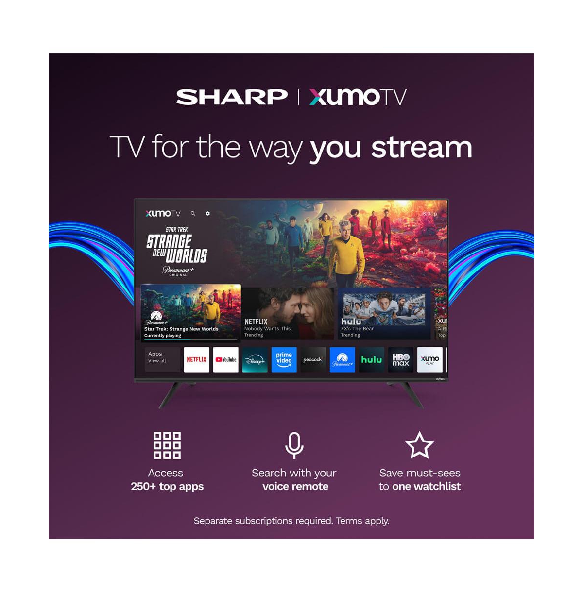 Sharp Aquos Series Qled 4K Ultra Hd Smart Tv with Xumo – Black