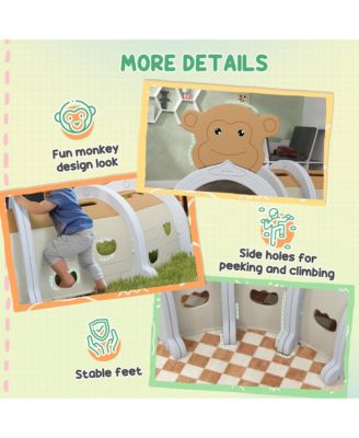 Kids Play Tunnel for Children 3-6 Years to Crawl and Climb, Monkey Design