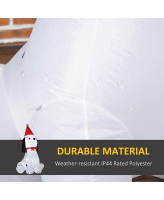 6ft Tall Lighted Inflatable Christmas Dog Santa Hat Yard Decor