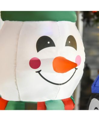 6' Lighted Snowman 3 Penguin Inflatable Yard Decor Holiday