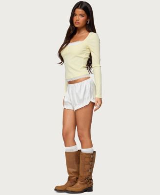 Women's Joana Layered Lacey Henley Top