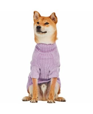 Ultra-soft Chenille Classy Striped Tutleneck Dog Sweater