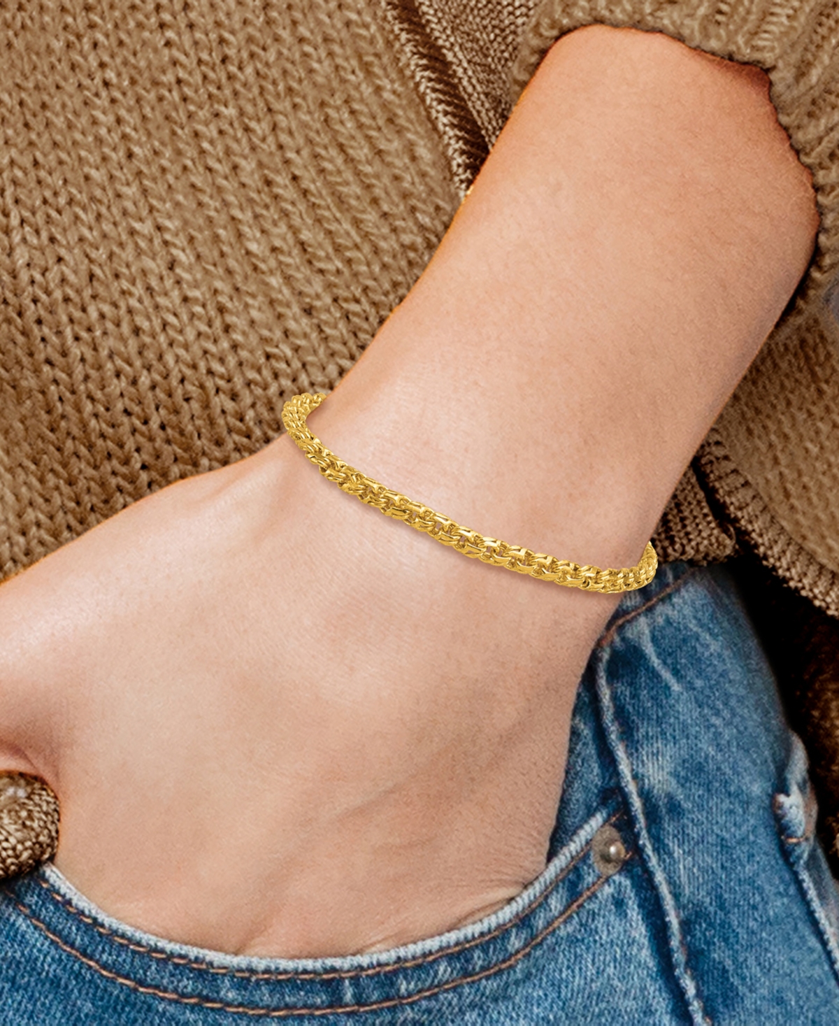 Macy's Curb Chain Bracelet in 24k Yellow Gold