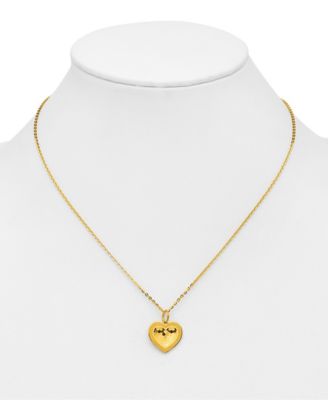 Heart Cable Chain Pendant Necklace in 24k Yellow Gold