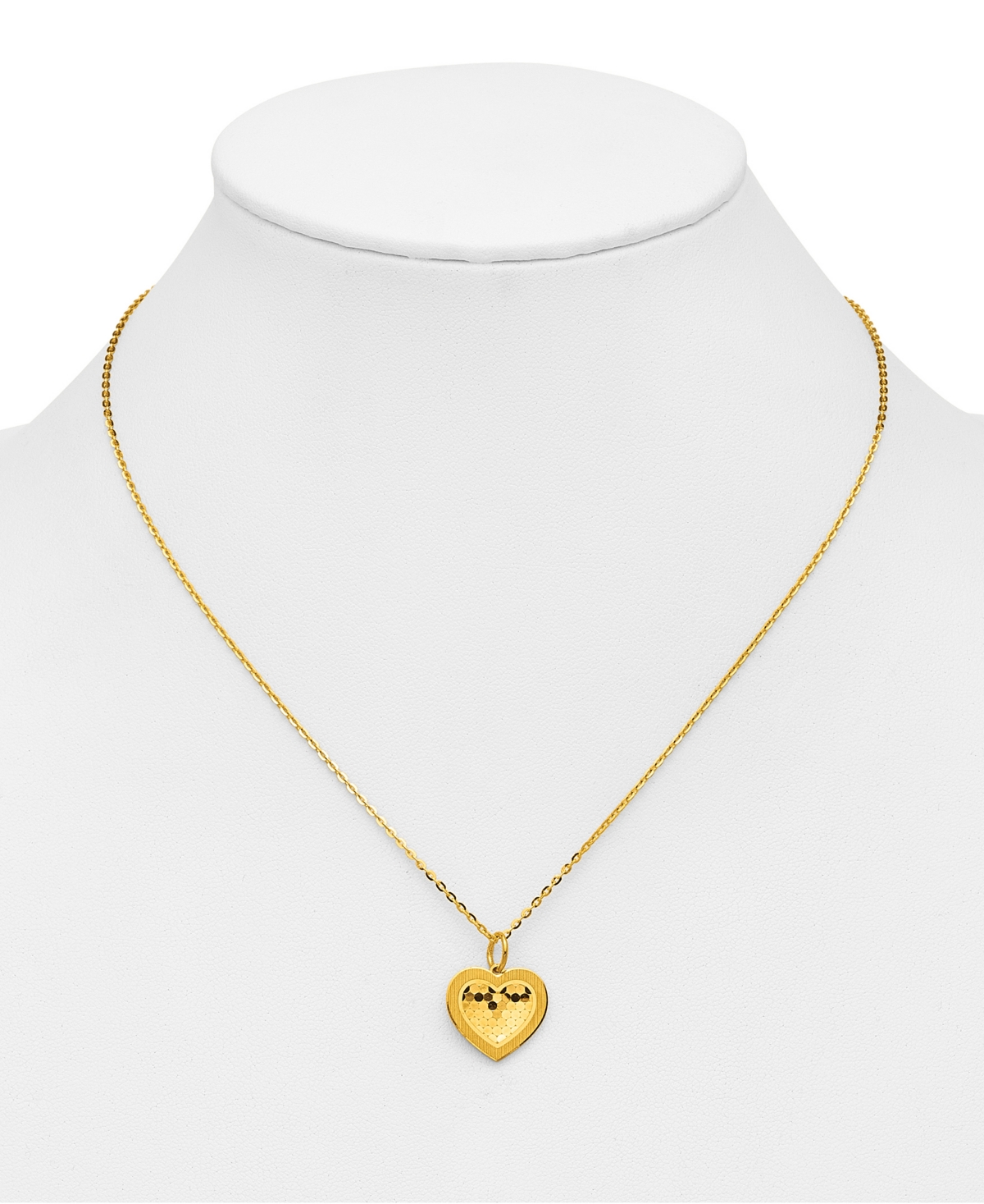 Macy's Heart Cable Chain Pendant Necklace in 24k Yellow Gold