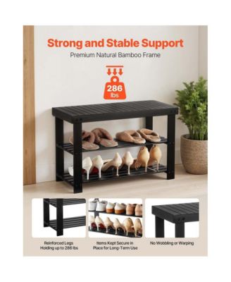 3-Tier Shoe Rack Bench for Entryway Shoe Storage Organizer
