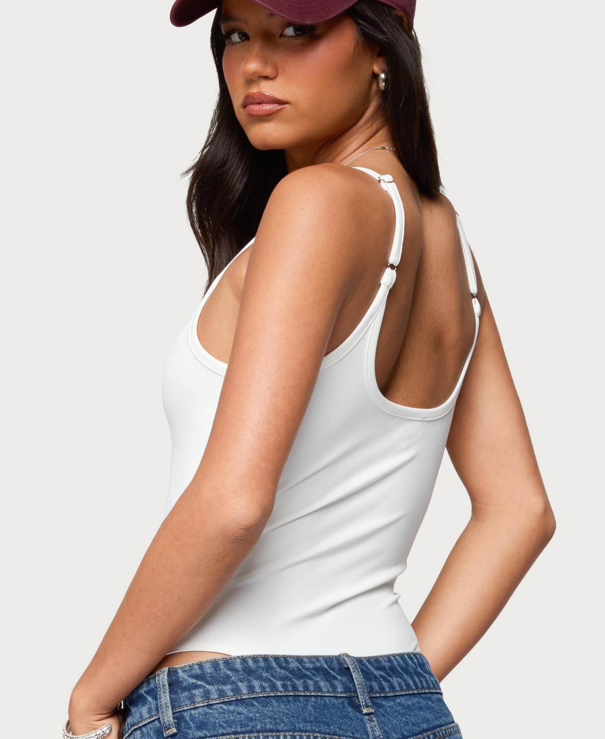 Edikted Women's Teaghan V Neck Fitted Bodysuit