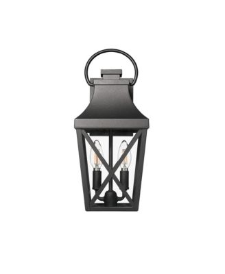 Textured Black Outdoor Post Light 2-Pack with Pier Mount