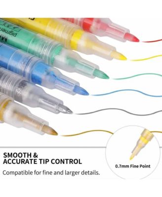 28 Colors Markers Pens Set, Nail Art Graffiti Pens, Fineliner Paint Pens for Rocks, Glass, Drawing, Fabric, Wood and DIY Crafts