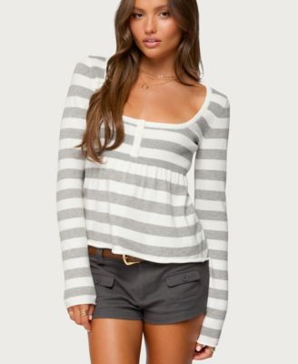 Women's Lockie Striped Knit Babydoll Top