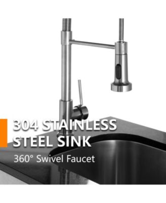 46" 4-Burner Gas Grill Outdoor Kitchen with Wine Cooler, Rotisserie & Granite