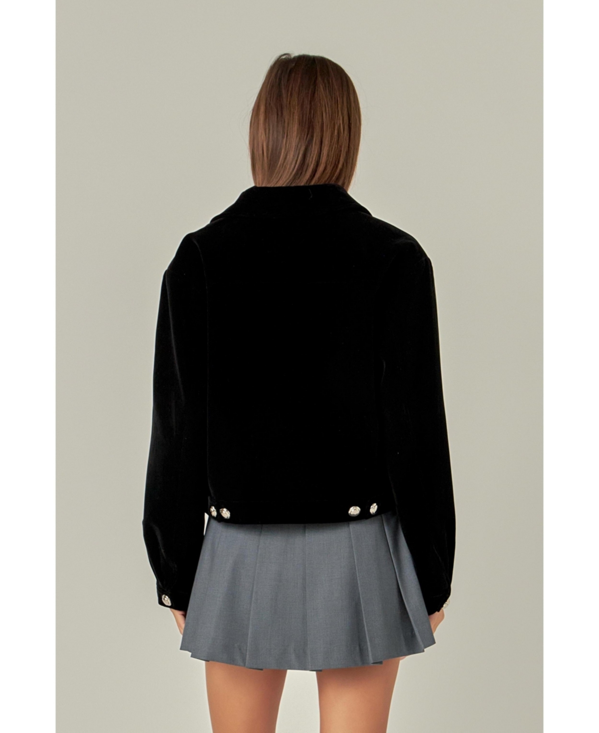 English Factory Women's Velvet Bomber Jacket