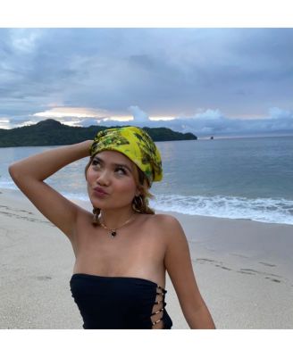 Gold Paperclip Chain Necklace with Black Heart and Freshwater Pearl Pendant