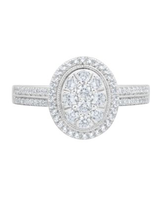 Diamond Cluster Halo Ring (1/2 ct. t.w.) in 10k White Gold