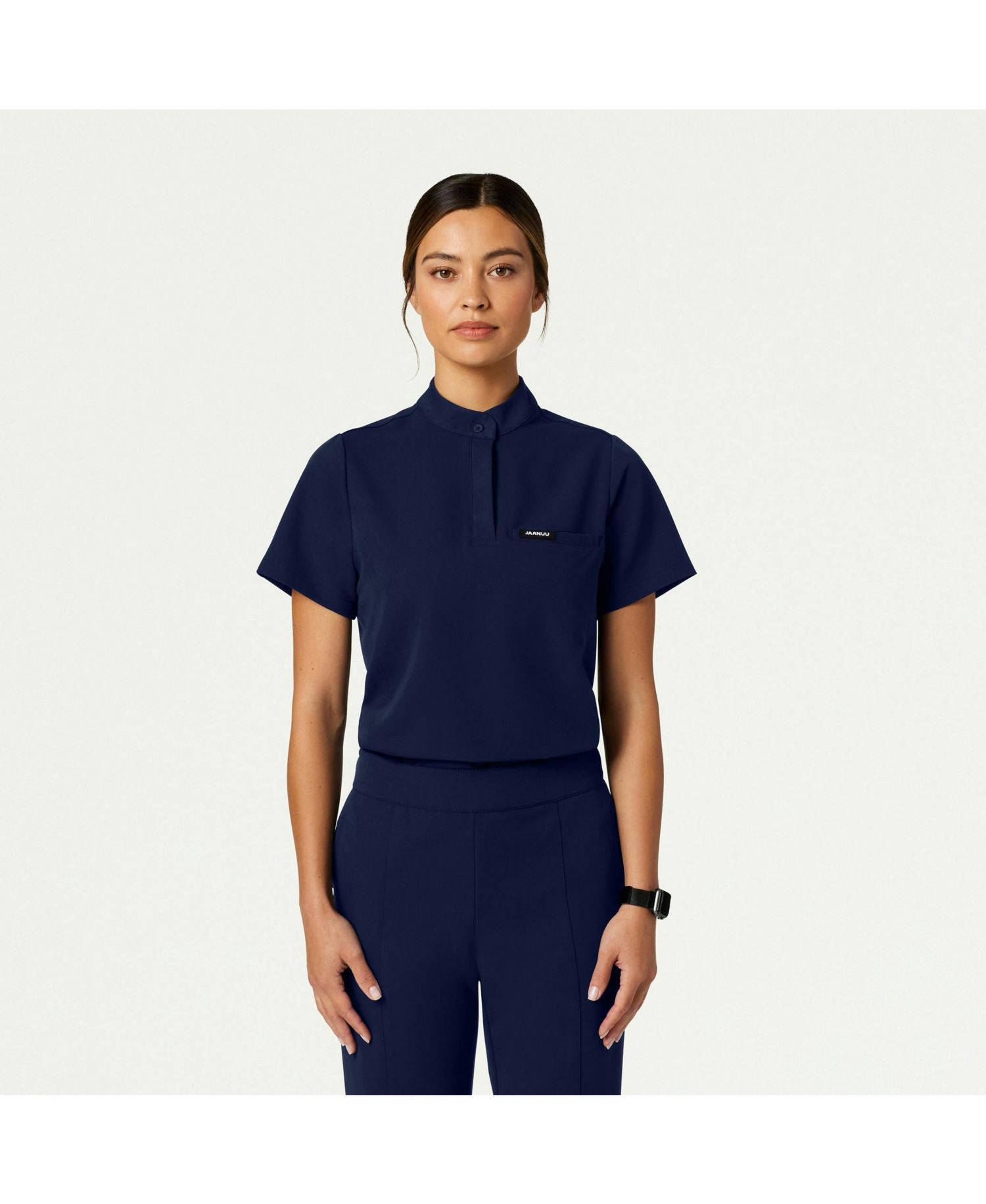 Women's Savi 1-Pocket Classic Banded Collar Scrub Top