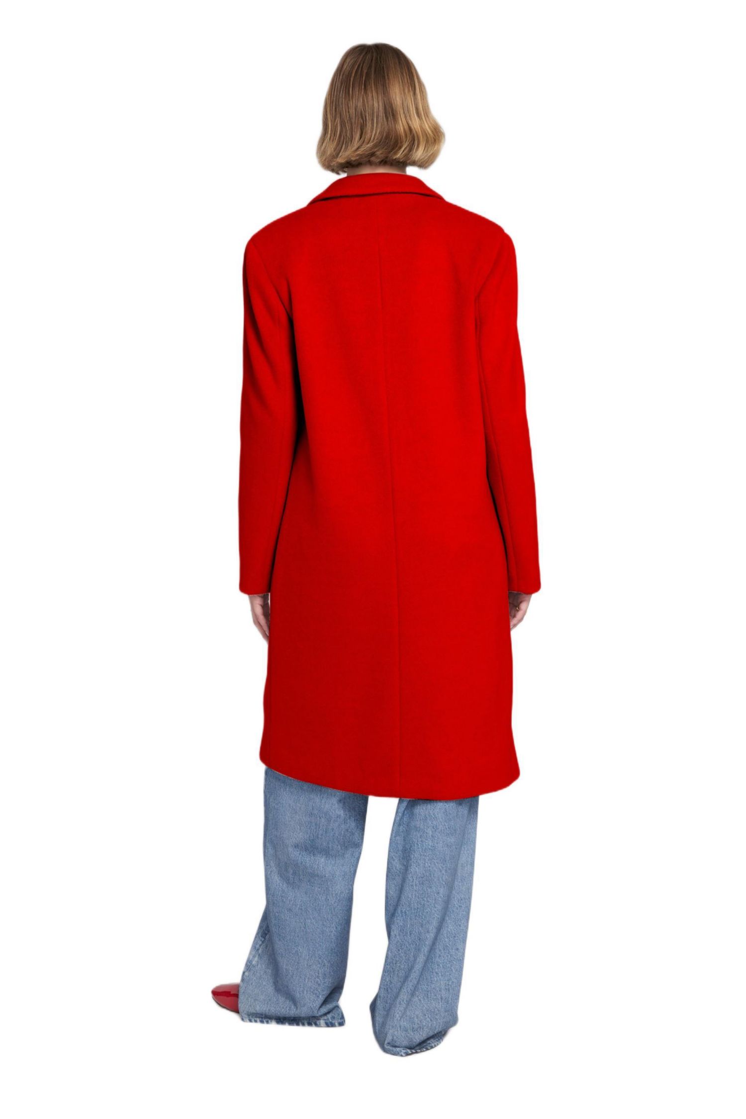 Women's Melton Coat with Printed Lining Trench