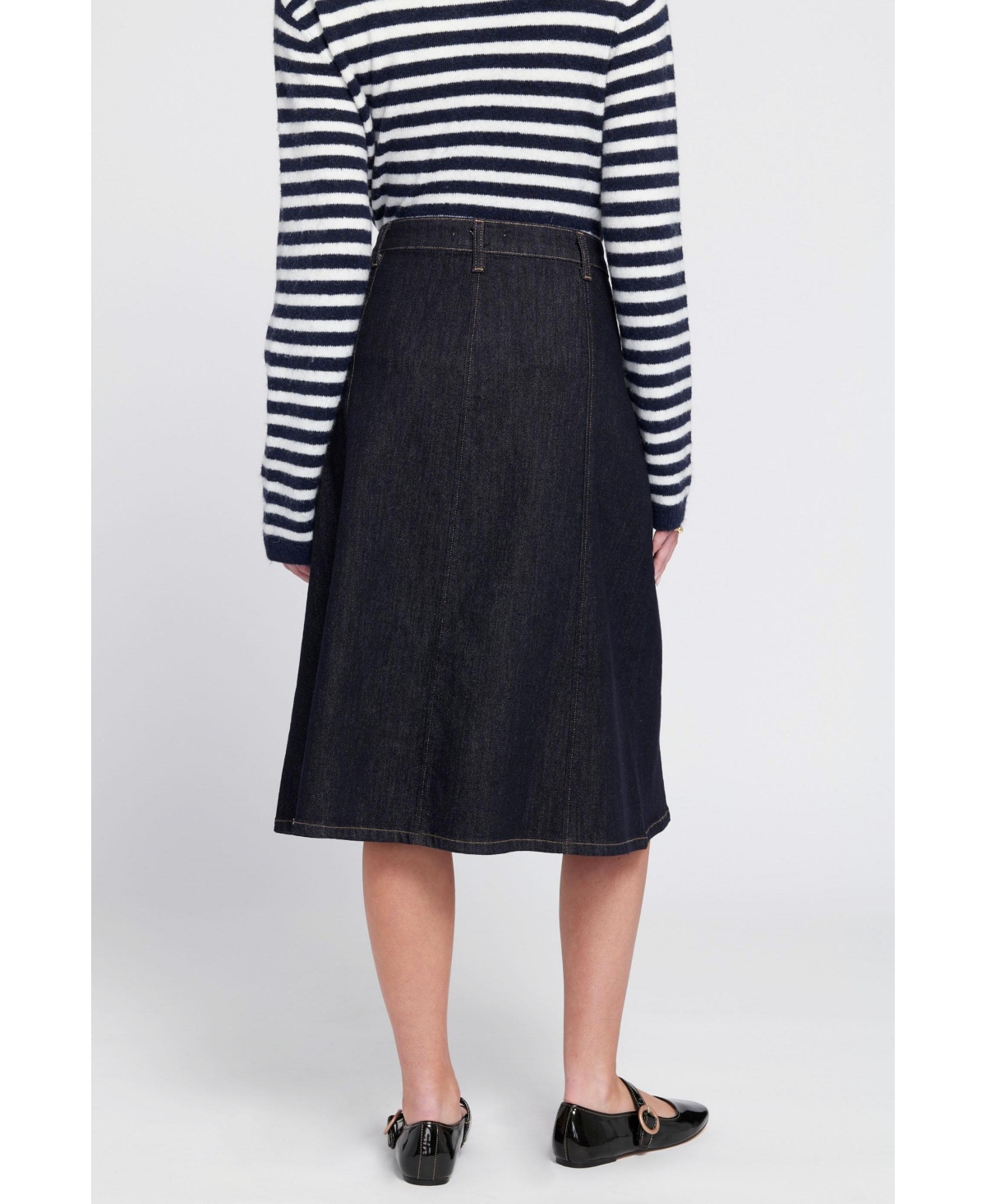 Elle Collection Women's Denim Midi Skirt