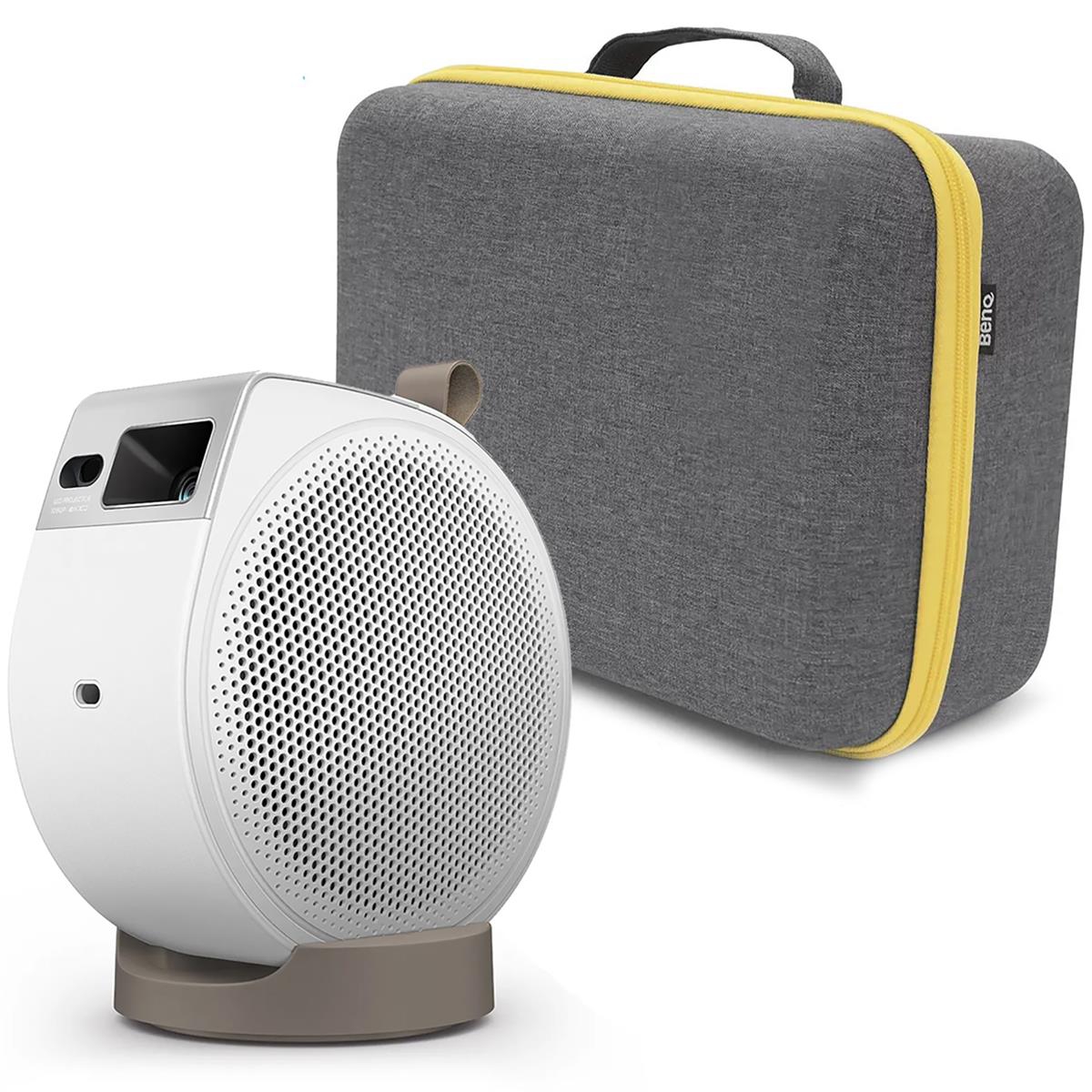 BenQ GV32 Full Hd Hdr Led Dlp Smart Ceiling Projector, White, Bundle with Carry Case - White