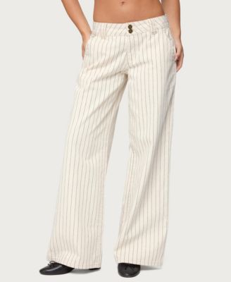 Womens Cory Striped Low Rise Jeans