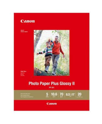 5 Pack PP-301 Photo Paper Plus Glossy II Inkjet Paper, 10.6 mil, 265 gsm, 8.5x11", 20 Sheet Pack